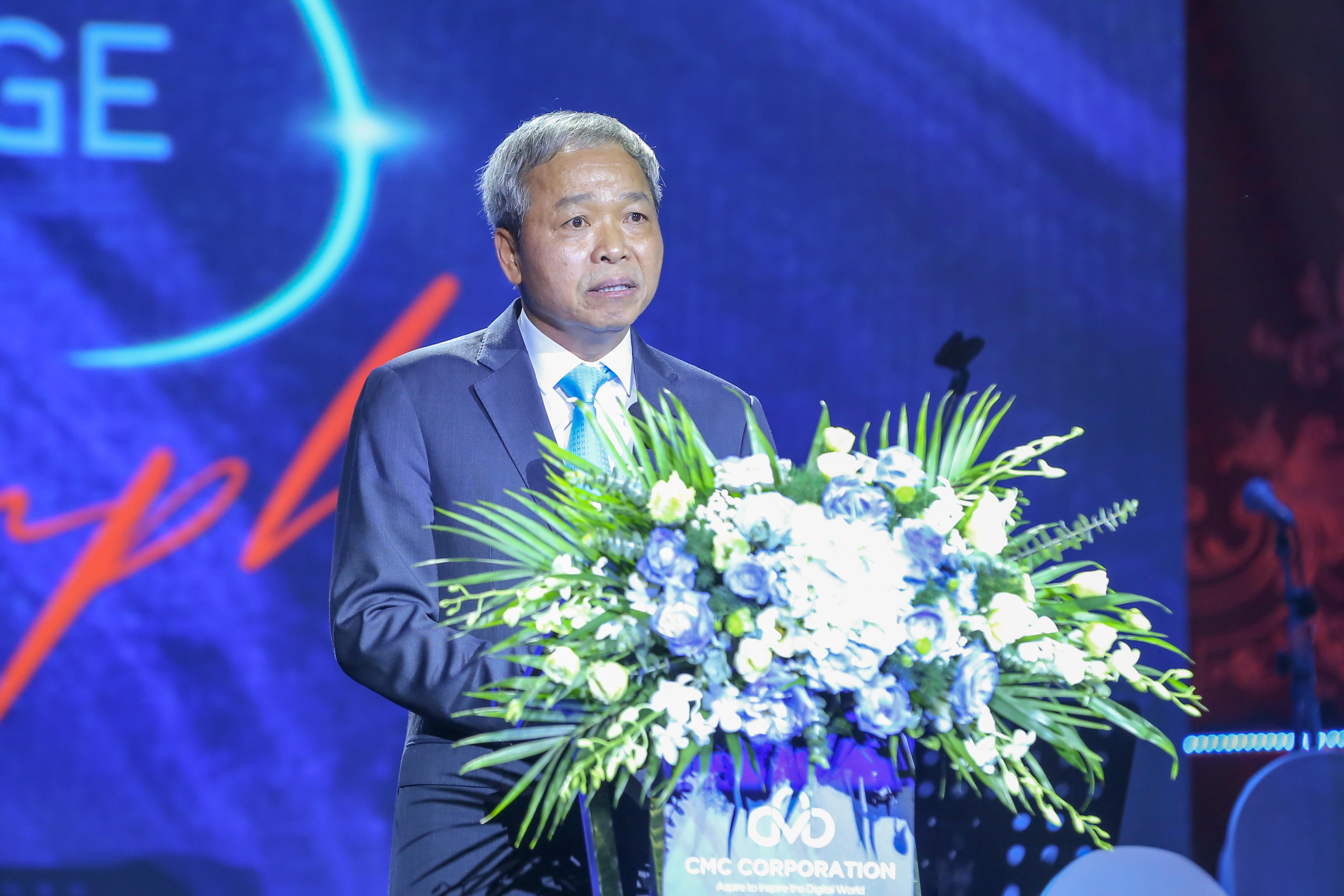 Ông Nguyễn Trung Chính, Chủ tịch HĐQT/Chủ tịch Điều hành Tập đoàn Công nghệ CMC phát biểu tại Lễ kỷ niệm 30 năm