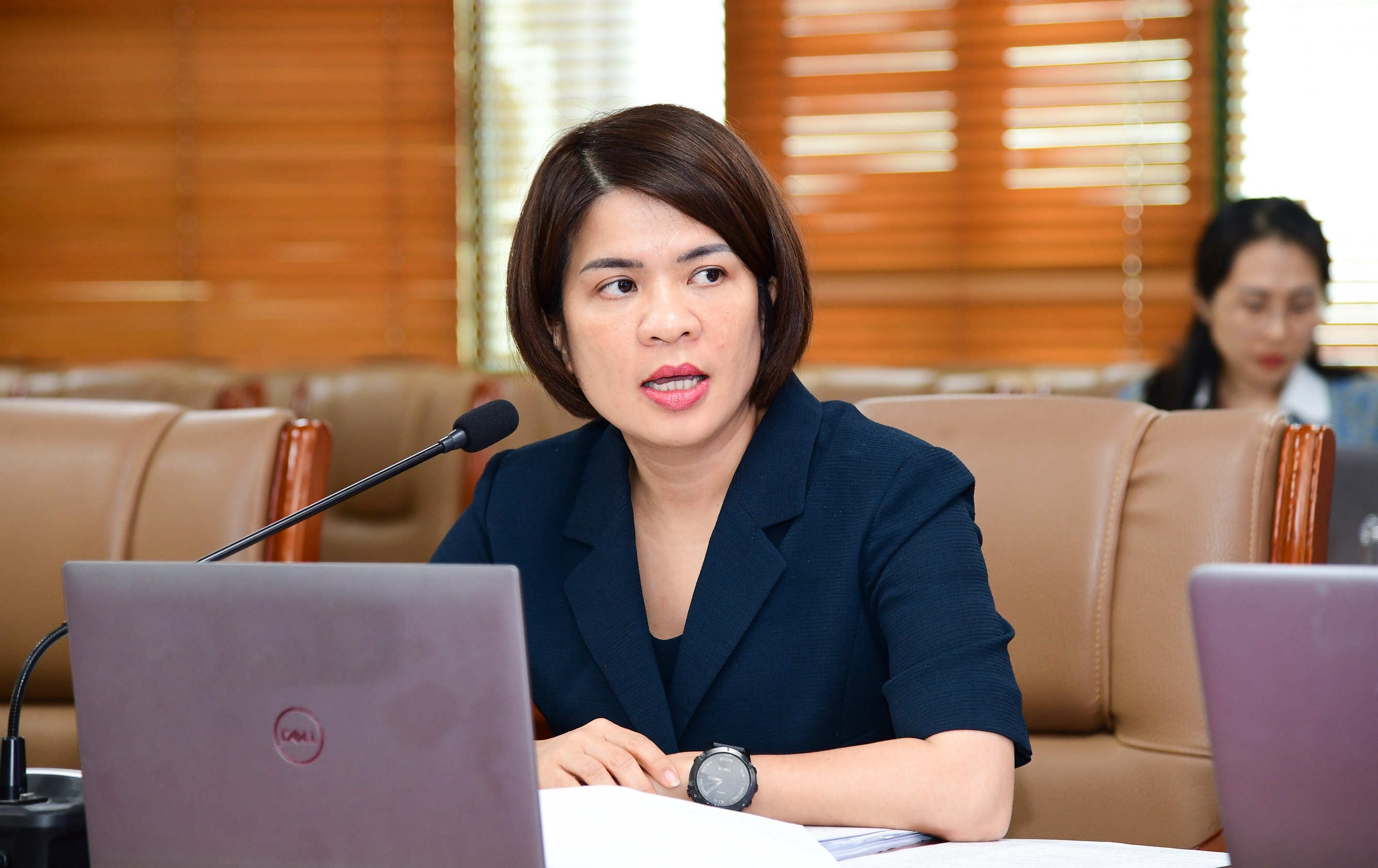 Bà Phạm Thị Thanh Hoài - Thành viên HĐQT cập nhật kết quả kinh doanh tích cực của VietinBank trong quý I/2023