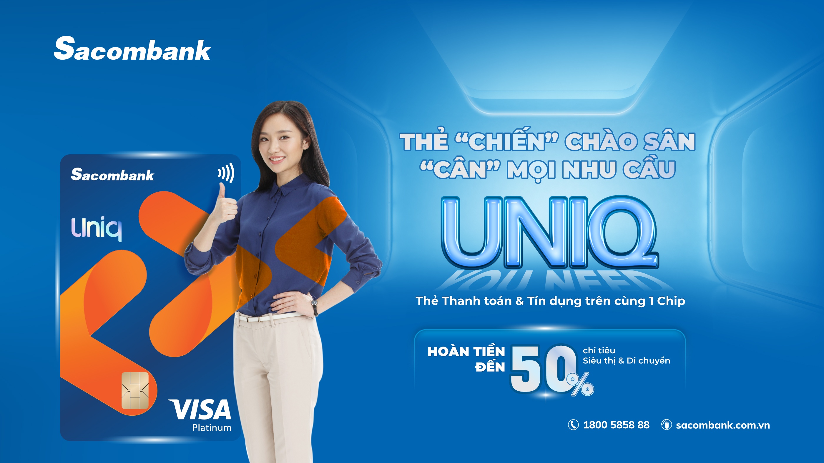 Sacombank kết hợp Tổ chức thẻ quốc tế Visa ra mắt thẻ tích hợp Sacombank Visa UNIQ Platinum