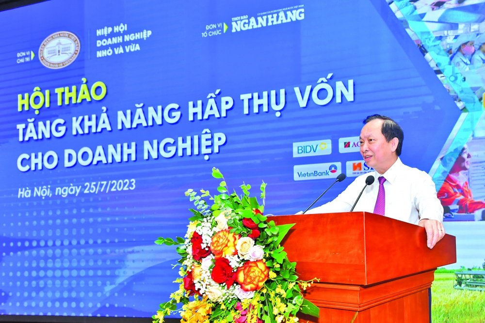 Phó Thống đốc Thường trực NHNN Đào Minh Tú phát biểu khai mạc hội thảo