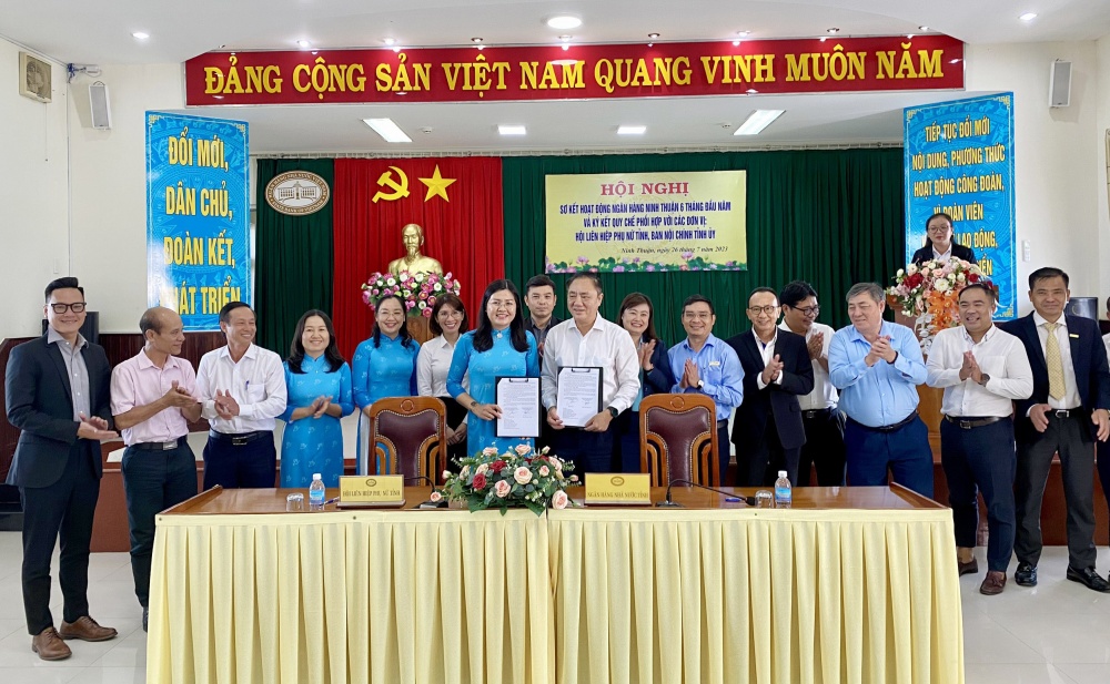 NHNN chi nhánh Ninh Thuận ký kết quy chế phối hợp với Ban Nội chính và Hội Liên hiệp Phụ nữ tỉnh