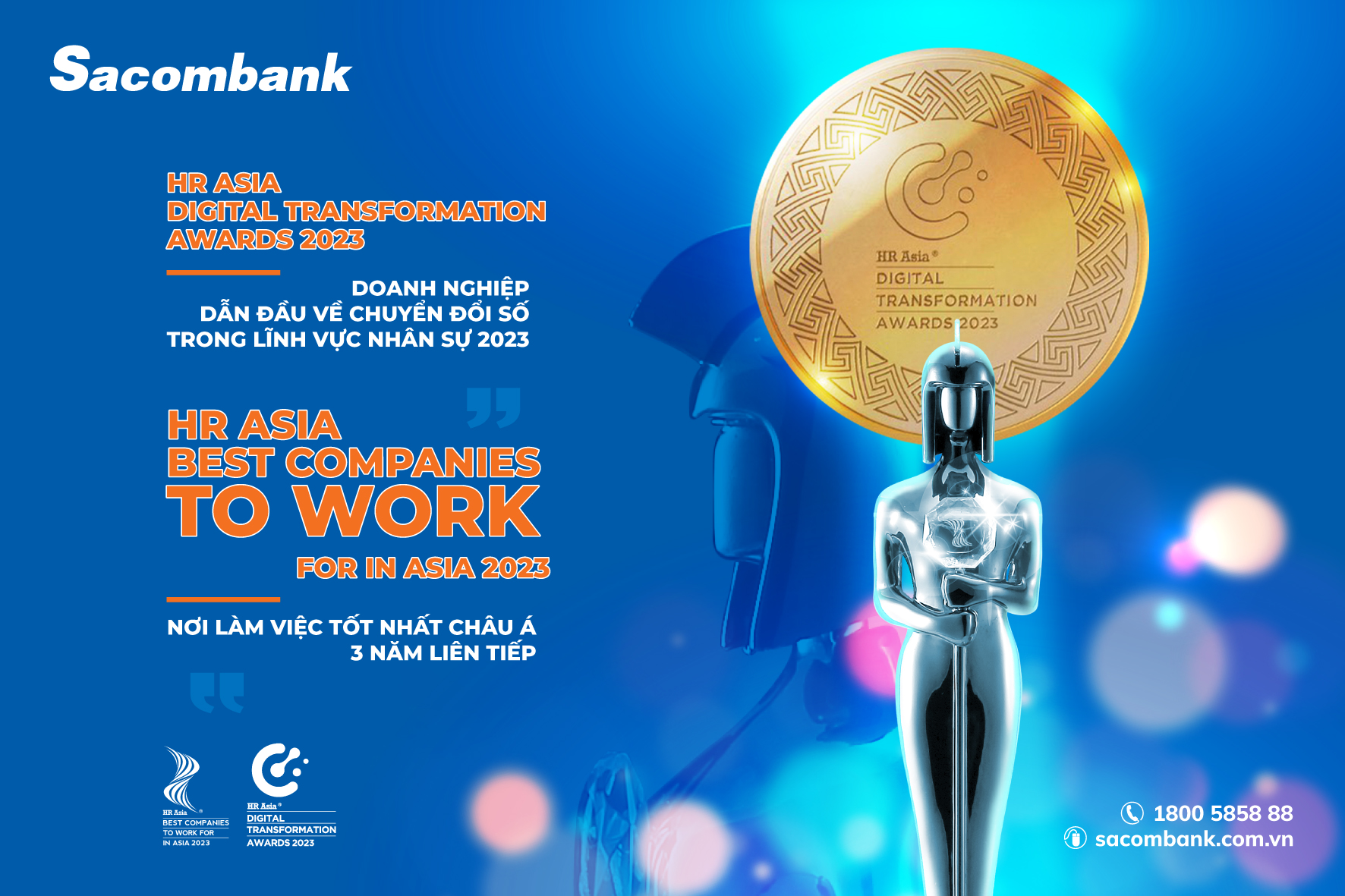 Sacombank nhận giải thưởng dẫn đầu về chuyển đổi số trong lĩnh vực nhân sự