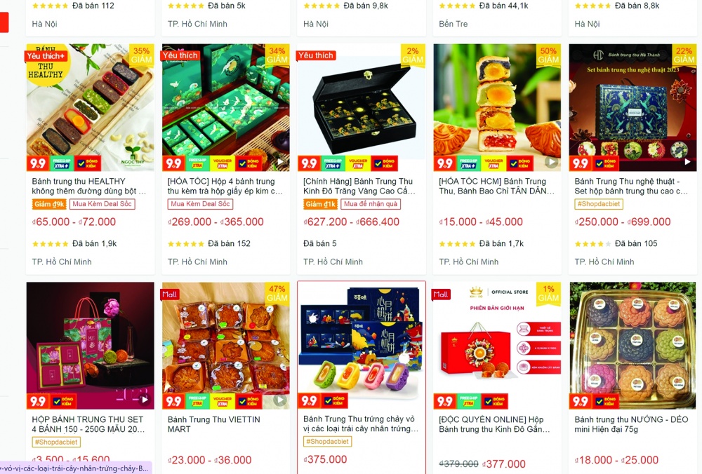 Mê cung các sản phẩm bánh trung thu rao bán trên mạng 