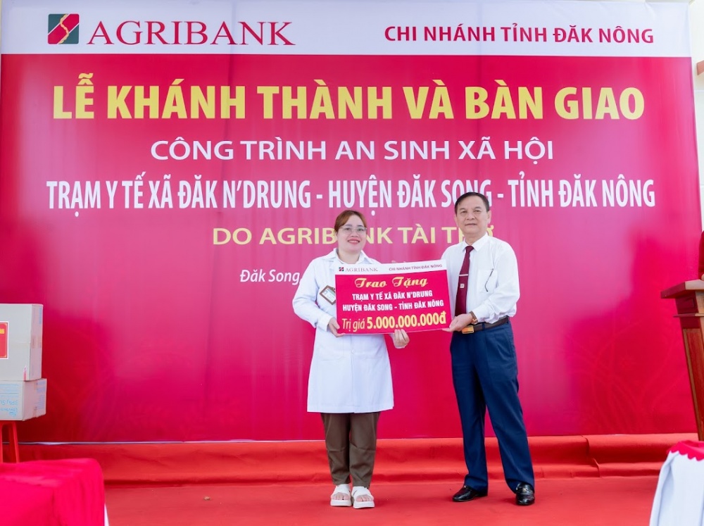 Agribank Đắk Nông tài trợ 5 tỷ đồng xây dựng Trạm Y tế xã Đắk N’Drung