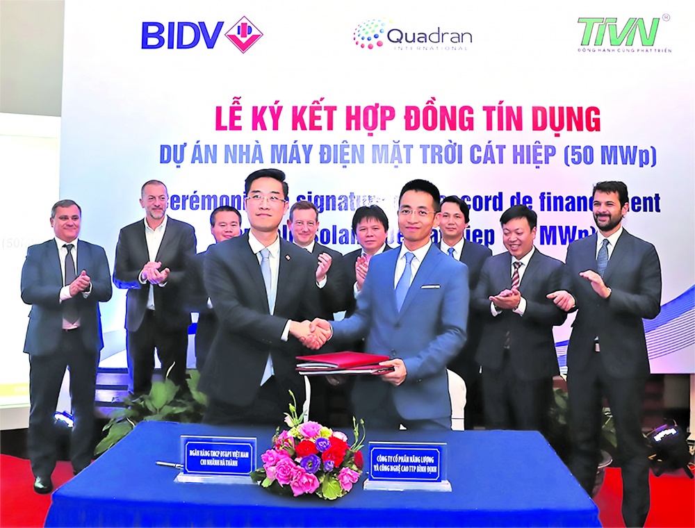 BIDV tại Lễ Ký kết hợp đồng tín dụng cho Dự án Nhà máy điện mặt trời Cát Hiệp,  Bình Định với hạn mức tín dụng lên tới 37 triệu USD, ngày 07/03/2019