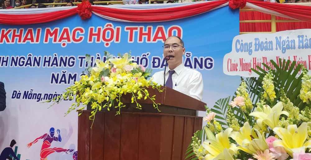 Ông Tạ Hồ Nam, Phó Giám đốc, Chủ tịch công đoàn NHNN chi nhánh Đà Nẵng, Trưởng ban tổ chức hội thao