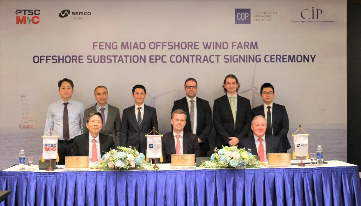 CIP ký hợp đồng với liên danh PTSC M&C và Semco Maritime về việc cung cấp trạm biến áp ngoài khơi cho dự án điện gió ngoài khơi Fengmiao vào tháng 10/2023.
