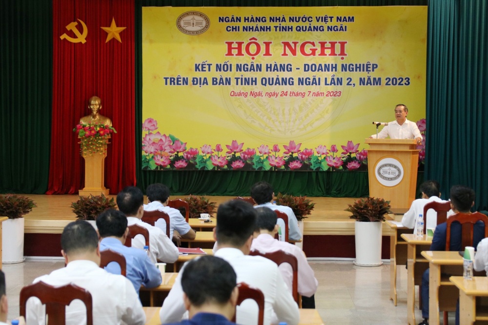 từ đầu năm 2023 đến nay, NHNN chi nhánh  Quảng Ngãi đã 2 lần tổ chức Hội nghị kết nối Ngân hàng - Doanh nghiệp