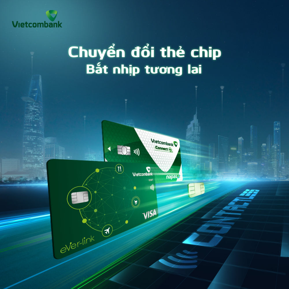 Vietcombank chip contactless - chìa khóa mở ra sự tiện lợi trong xu hướng sống số