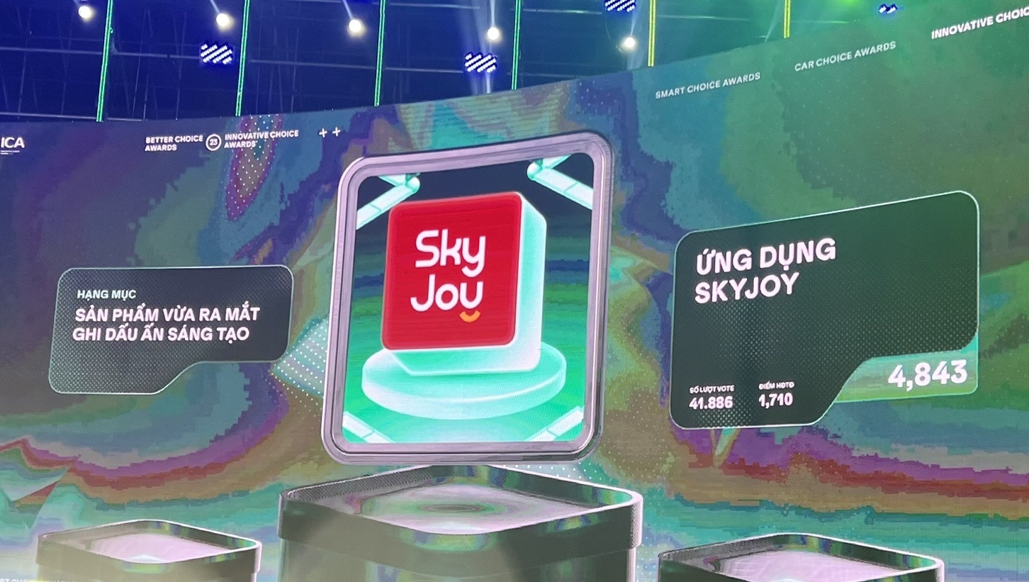 Vietjet SkyJoy là “Sản phẩm vừa ra mắt ghi dấu ấn sáng tạo” tại Better Choice Awards 2023