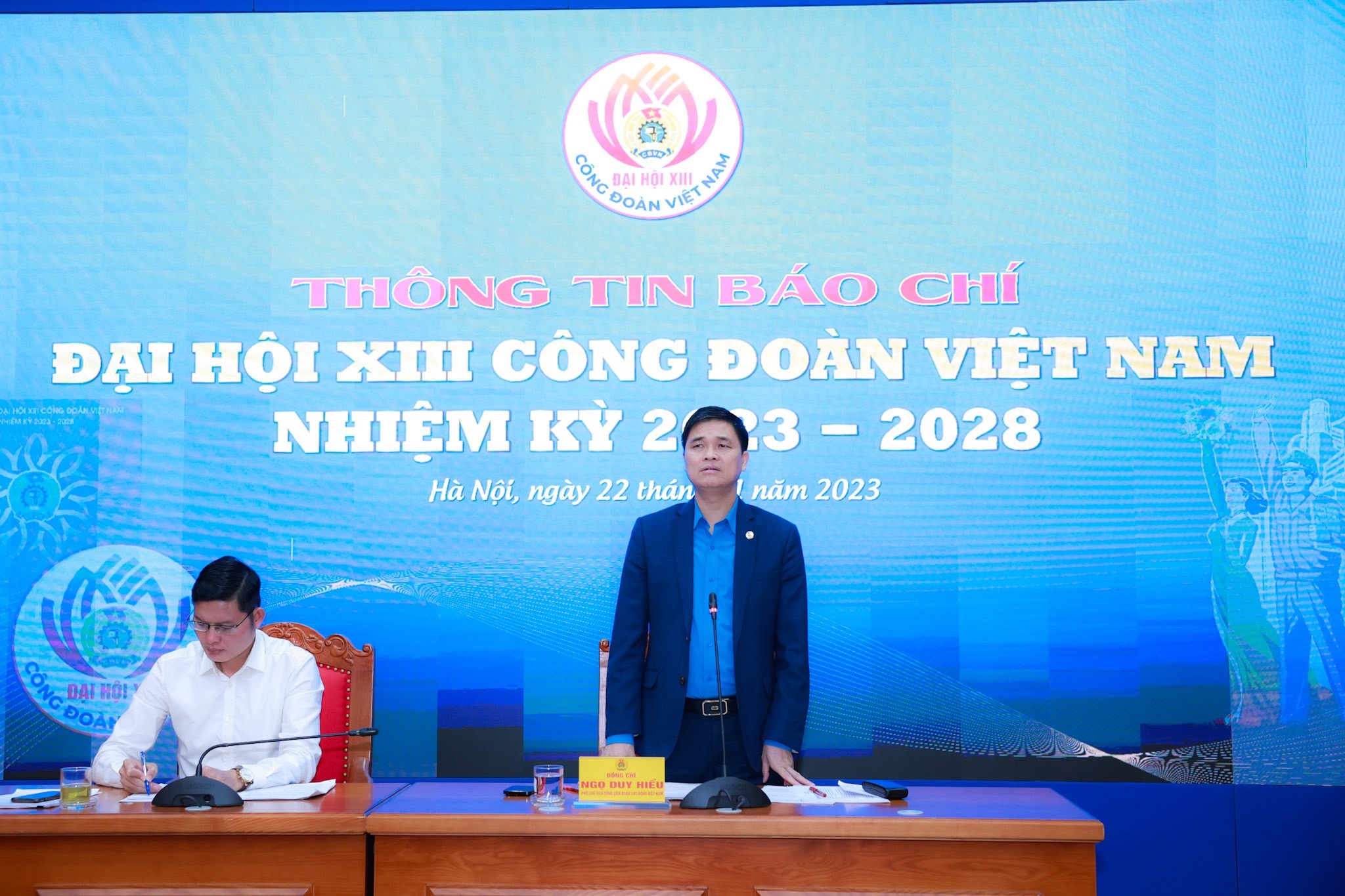 Phó Chủ tịch Tổng LĐLĐ Việt Nam Ngọ Duy Hiểu thông tin về Đại hội XIII 