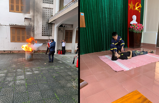 NHNN Quảng Trị huấn luyện nghiệp vụ công tác phòng cháy chữa cháy và cứu nạn cứu hộ năm 2023