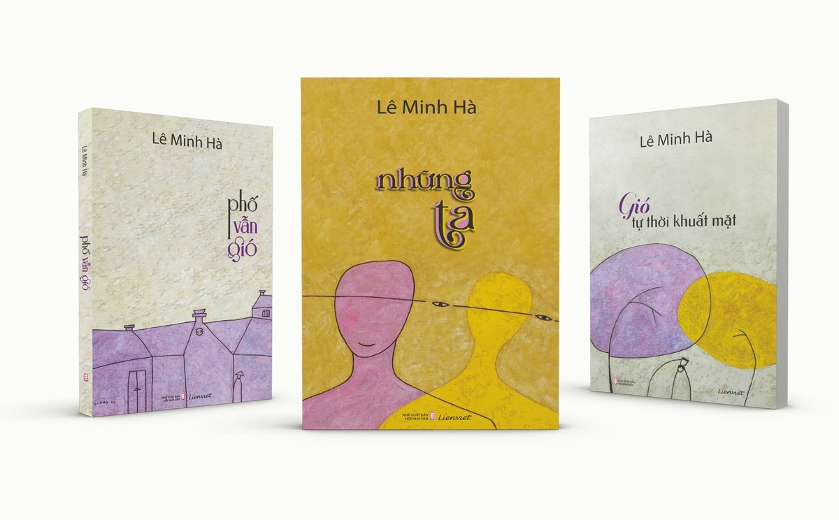 Ba cuốn tiểu thuyết của nhà văn Lê Minh Hà do họa sĩ Lê Thiết Cương vẽ bìa