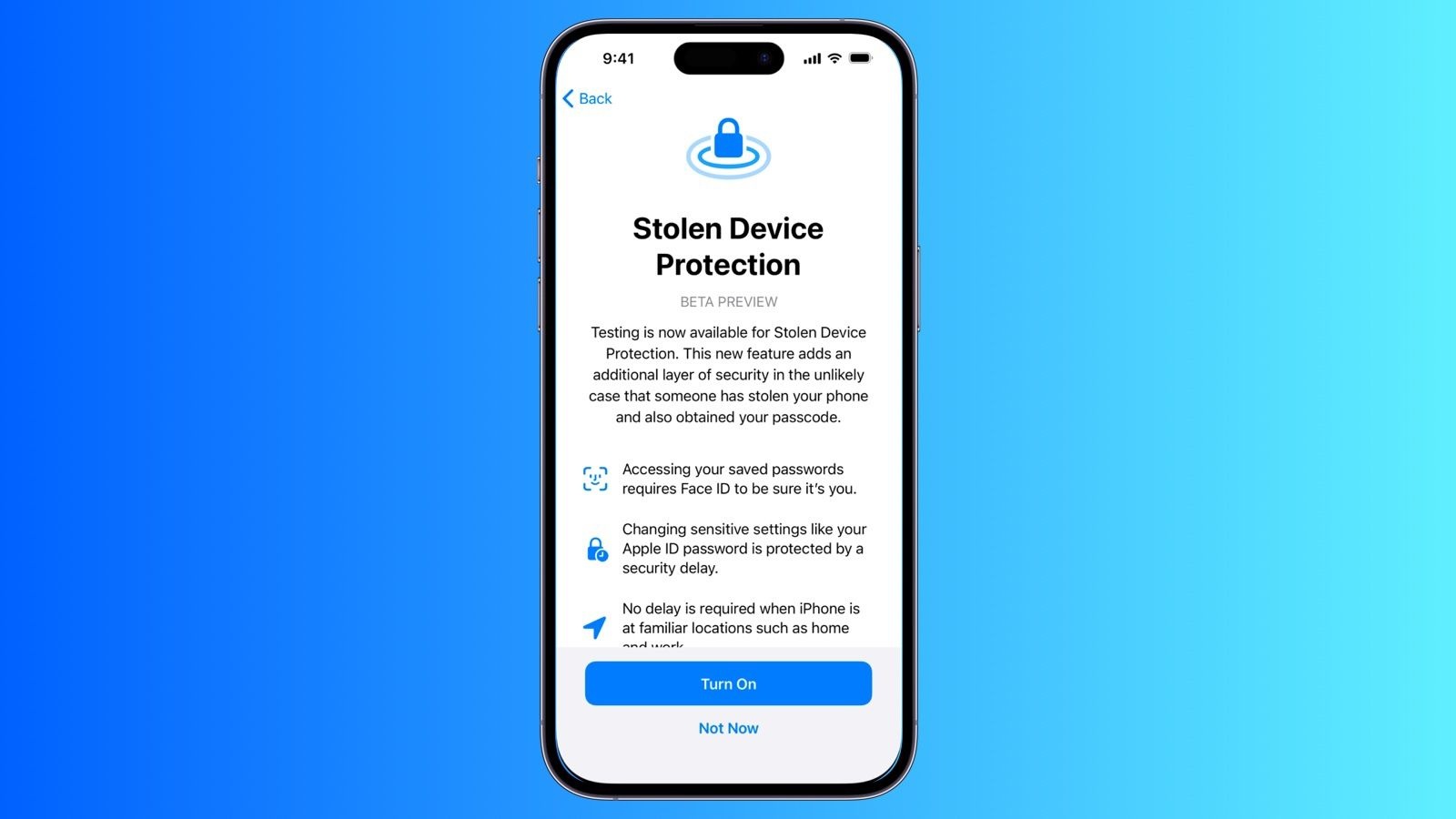 Tính năng Bảo vệ thiết bị khi bị đánh cắp trên iOS 17.3