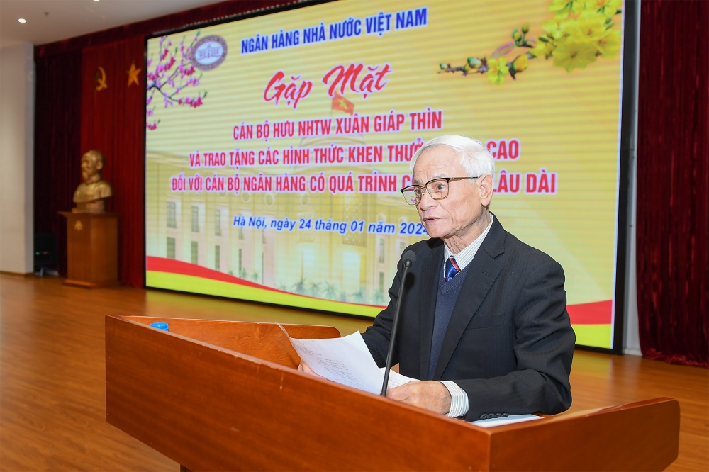 Bác Nguyễn Xuân Cảnh, Trưởng Ban liên lạc hưu trí Cơ quan NHNN Trung ương 