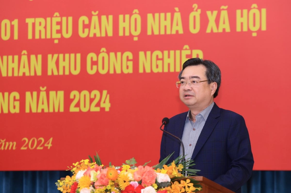 Bộ trưởng Bộ Xây dựng Nguyễn Thanh Nghị phát biểu khai mạc hội nghị.