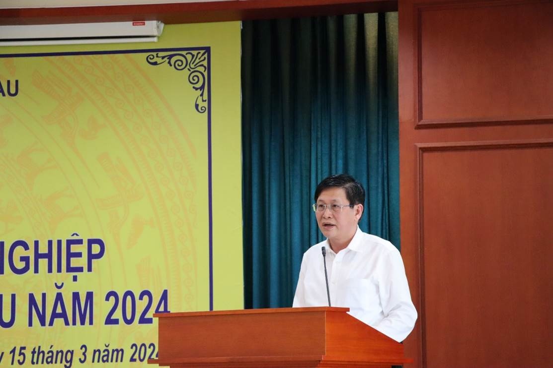 Ông Lê Ngọc Khánh - Phó Chủ tịch UBND tỉnh phát biểu khai mạc Hội nghị