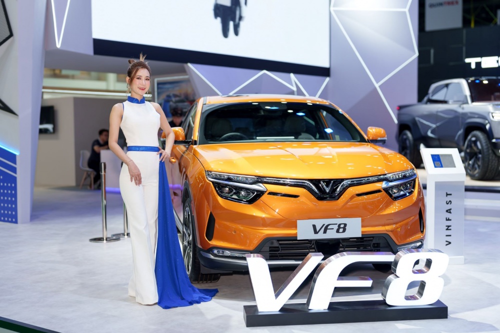 Mẫu D-SUV VF 8 từng được trưng bày tại rất nhiều triển lãm ô tô quốc tế lớn trên thế giới
