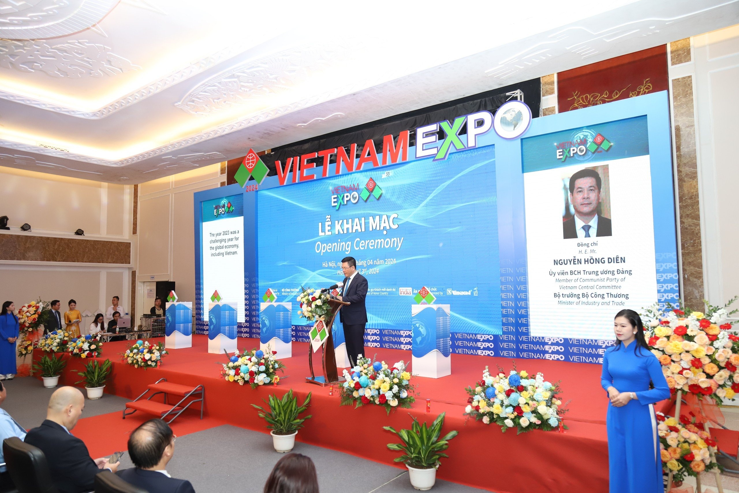 Bộ trưởng Bộ Công Thương Nguyễn Hồng Diên phát biểu khai mạc Vietnam Expo 2024.