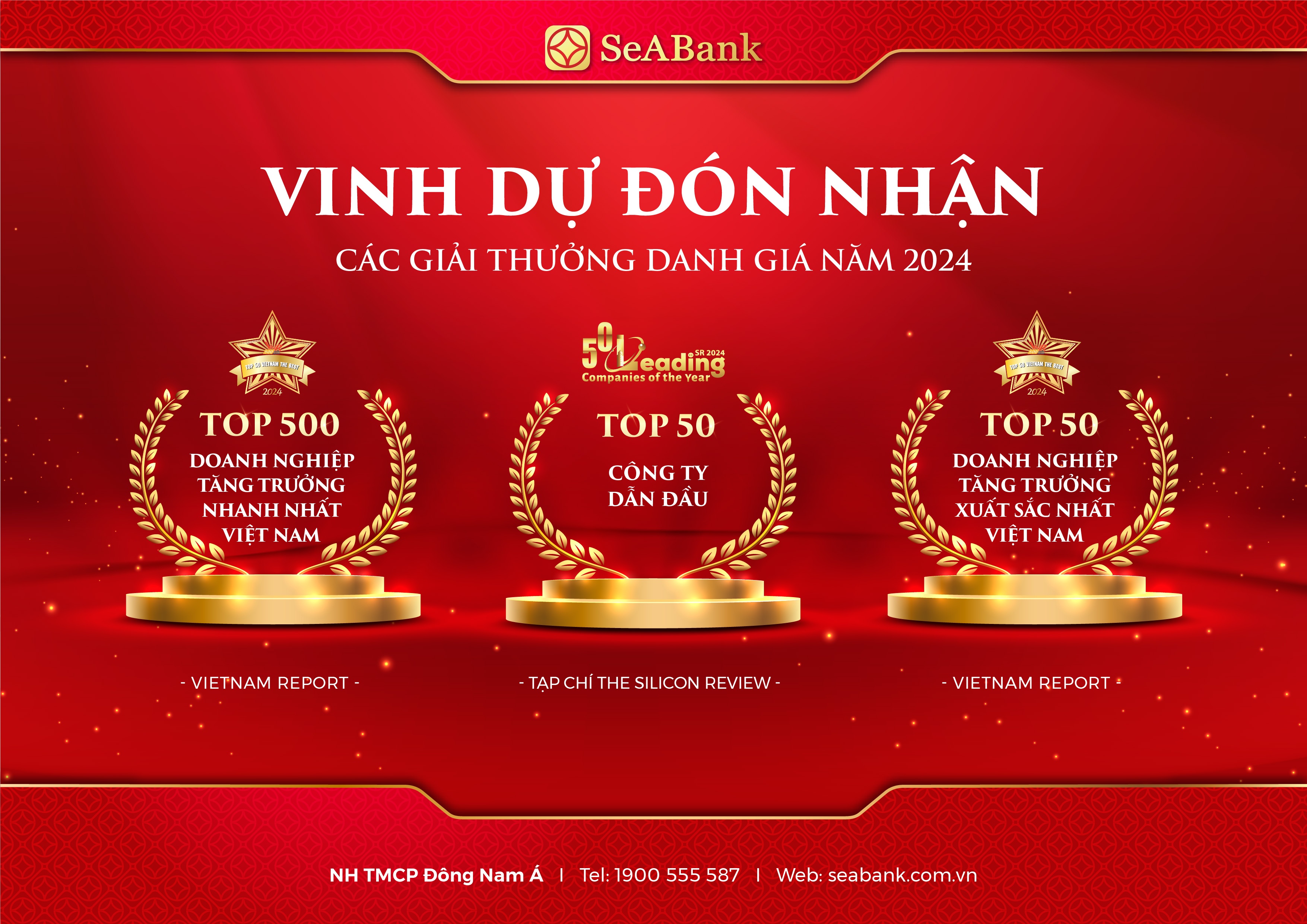 SeABank lần thứ 5 được vinh danh Top 500 doanh nghiệp tăng trưởng nhanh nhất Việt Nam