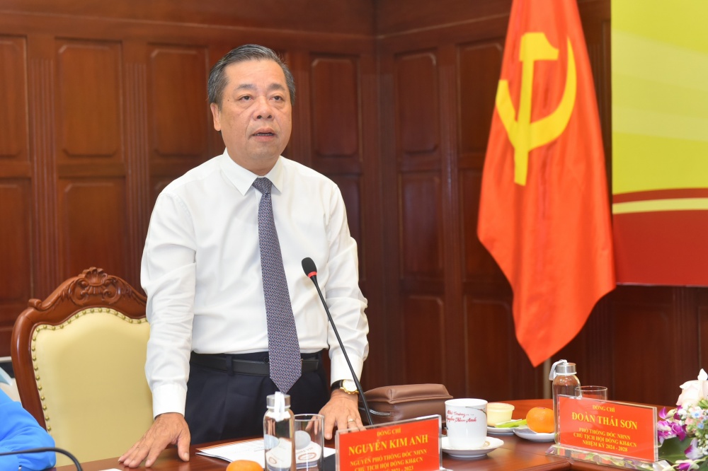 PGS.TS Nguyễn Kim Anh, Nguyên Phó Thống đốc NHNN Việt Nam, Chủ tịch HĐKH ngành ngân hàng nhiệm kỳ 2021-2023 phát biểu