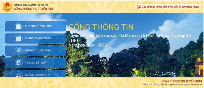 Học sinh đăng nhập Cổng thông tin tuyển sinh https://tsdaucap.hanoi.gov.vn/ để đăng ký tuyển sinh năm học 2024-2025