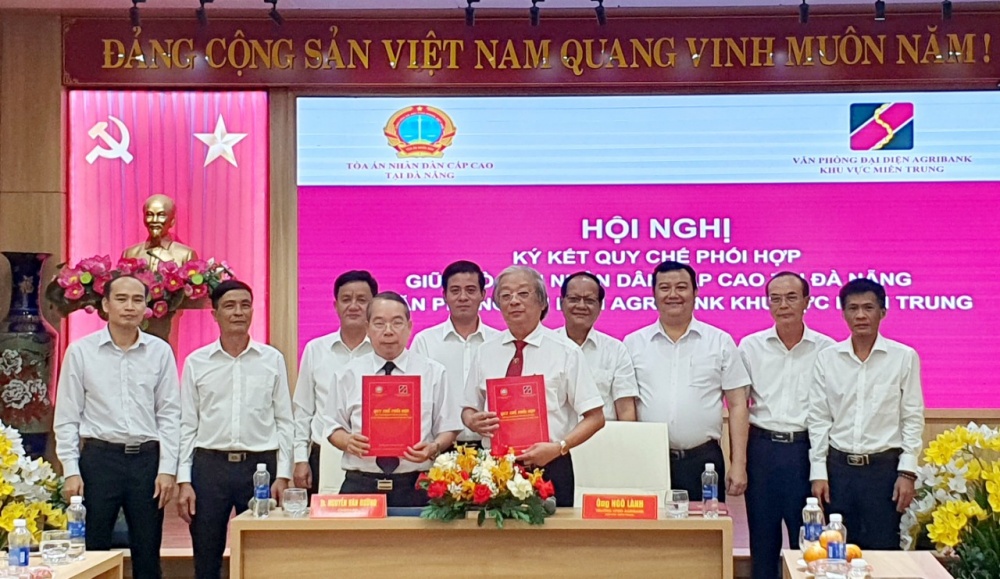 Ký kết quy chế phối hợp giữa Agribank khu vực miền Trung và Tòa án nhân dân cấp cao tại TP. Đà Nẵng