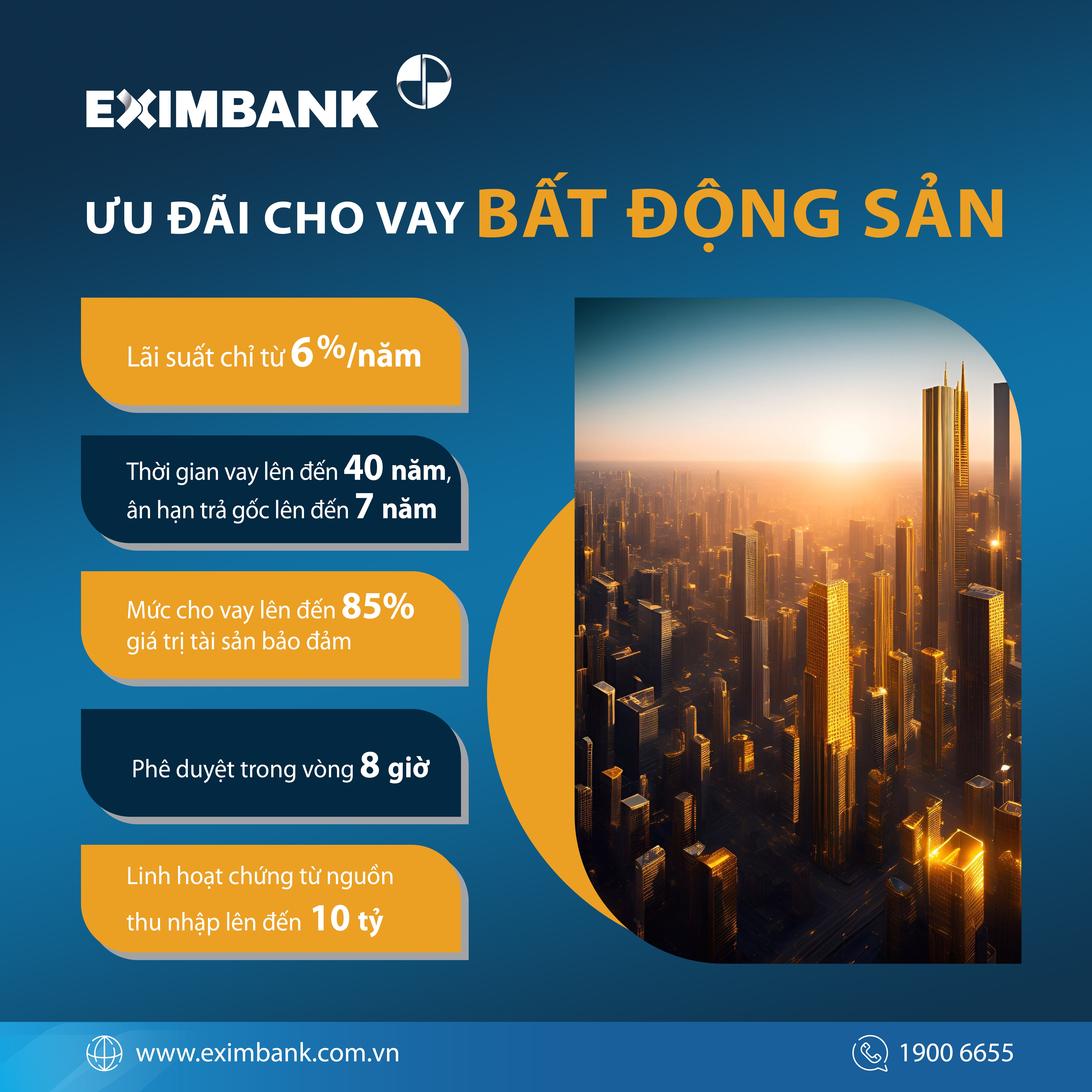 Eximbank 'mạnh tay' hỗ trợ gói vay bất động sản hấp dẫn