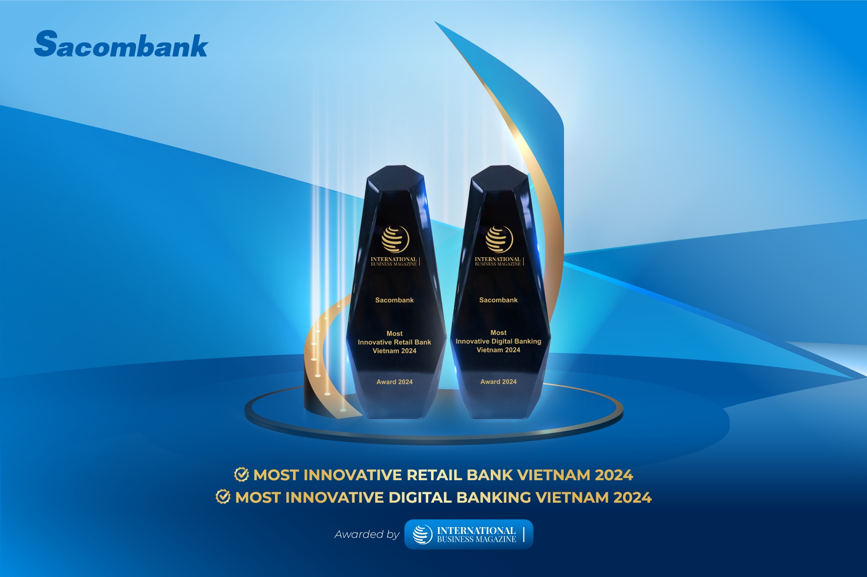 Sacombank nhận 2 giải thưởng trong lĩnh vực ngân hàng số và bán lẻ sáng tạo
