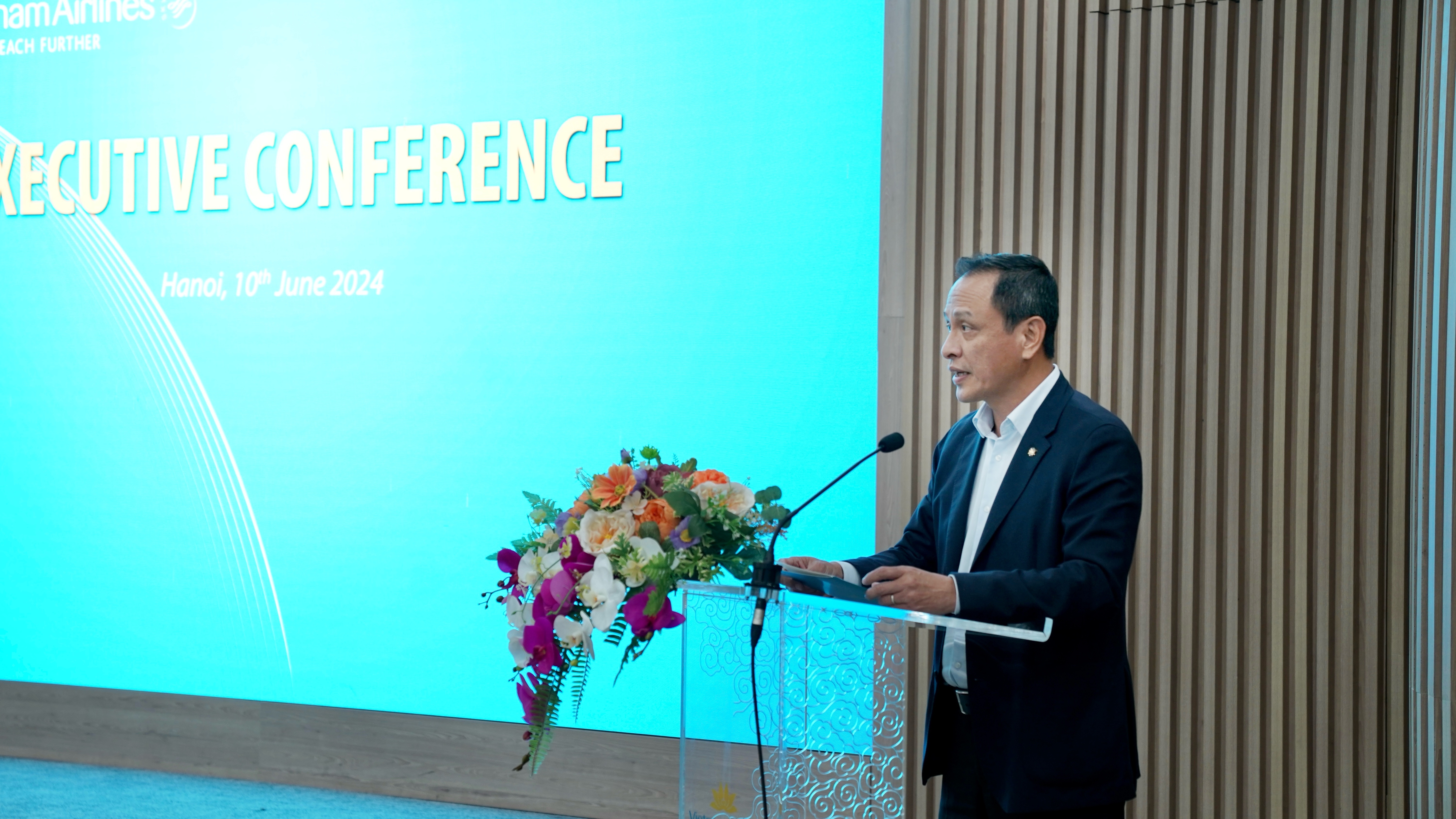Ông Lê Hồng Hà, Tổng giám đốc VNA phát biểu tại buổi lễ