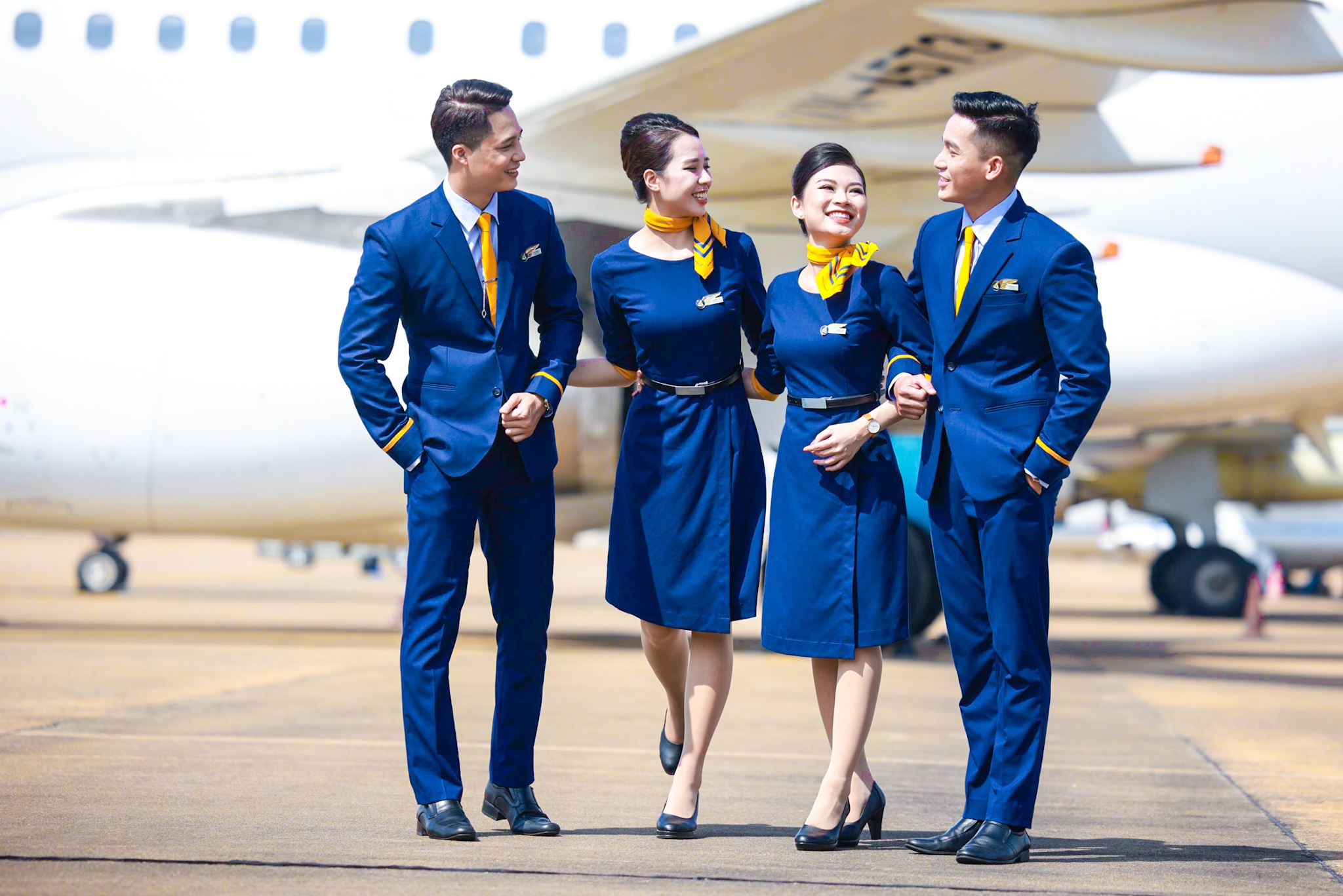 Đội ngũ tiếp viên Pacific Airlines được đào tạo và phục vụ hành khách theo các chuẩn mực của Vietnam Airlines