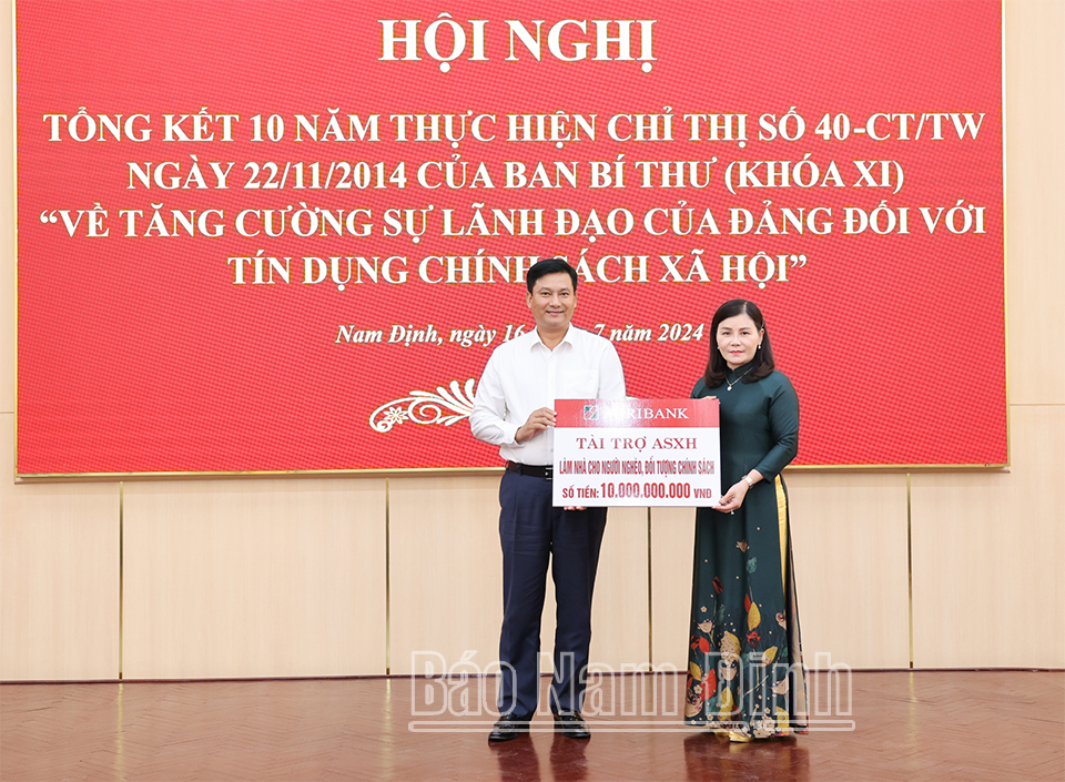 Tăng cường sự lãnh đạo của Đảng đối với công tác tín dụng chính sách tại Nam Định