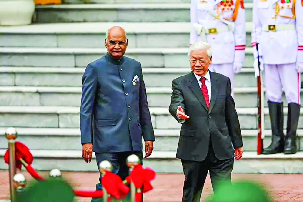Tổng Bí thư, Chủ tịch nước Nguyễn Phú Trọng chủ trì lễ đón trọng thể Tổng thống Ấn Độ Ram Nath Kovind tại Phủ Chủ tịch tháng 11/2018