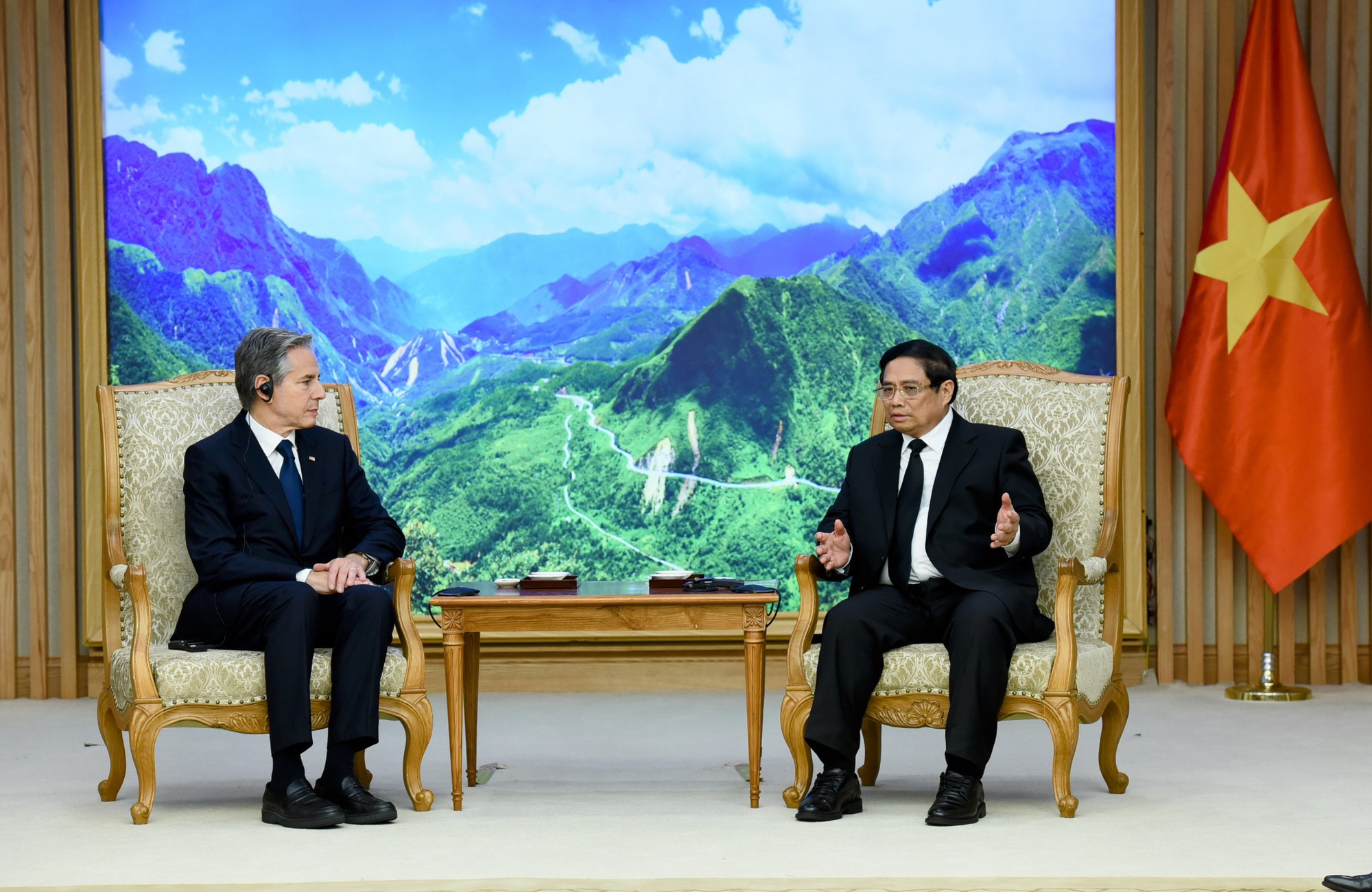 Thủ tướng Phạm Minh Chính tiếp Ngoại trưởng Hoa Kỳ sang chia buồn trước sự ra đi của Tổng Bí thư Nguyễn Phú Trọng