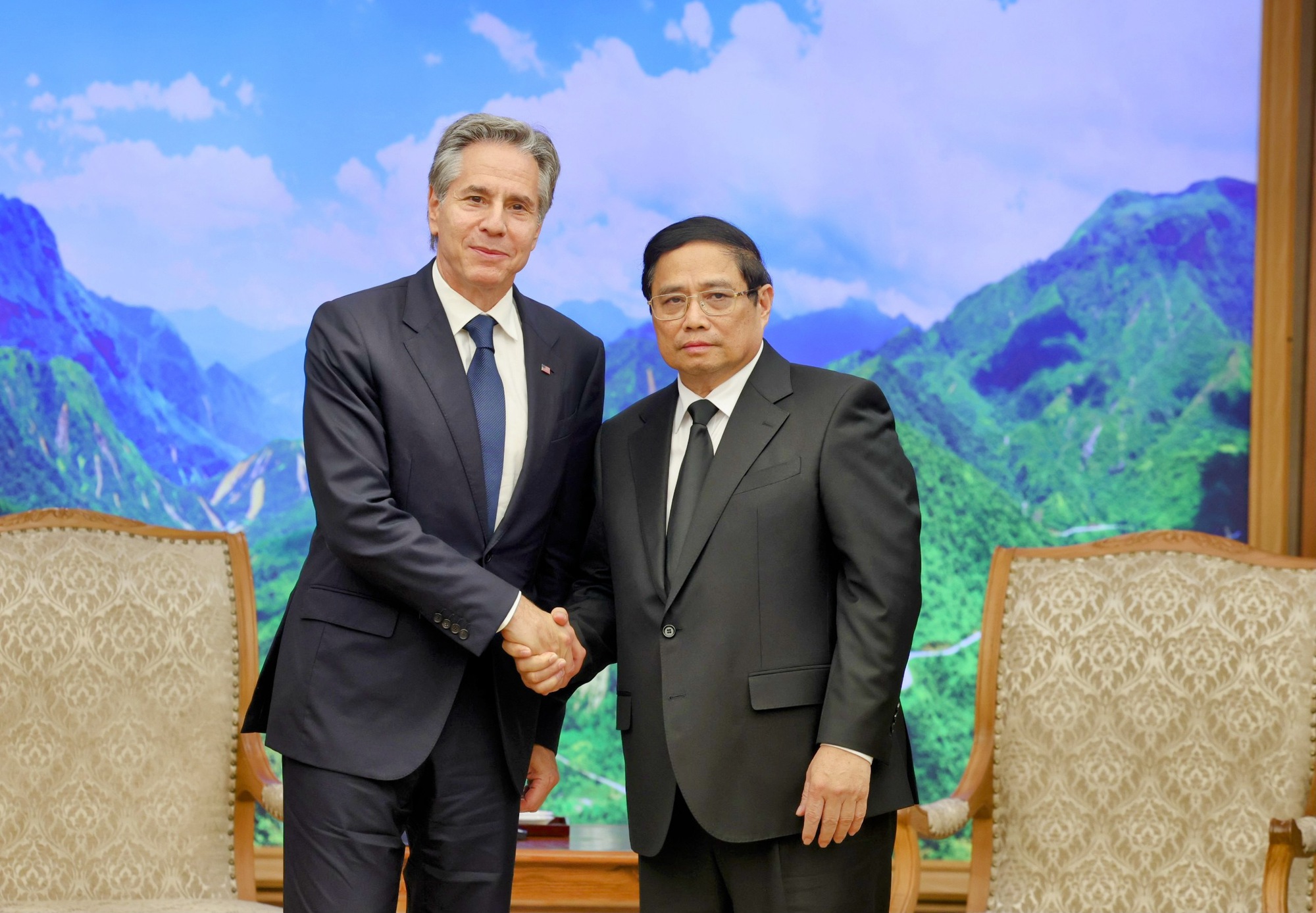 Thủ tướng Phạm Minh Chính tiếp Ngoại trưởng Hoa Kỳ sang chia buồn trước sự ra đi của Tổng Bí thư Nguyễn Phú Trọng- Ảnh 1.