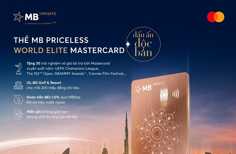 MB và Mastercard ra mắt thẻ tín dụng MB Priceless World Elite Mastercard