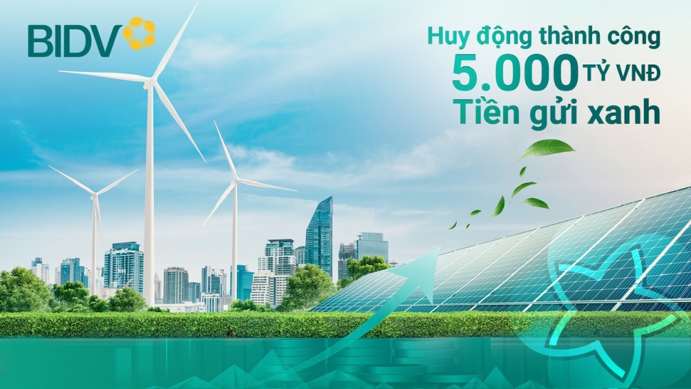 BIDV huy động thành công 5.000 tỷ đồng tiền gửi "xanh"