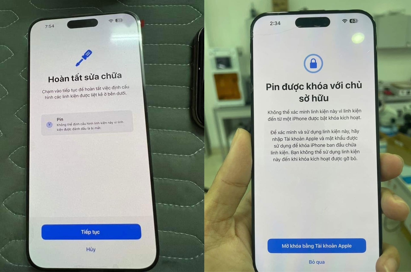 Linh kiện iPhone bóc máy, không rõ nguồn gốc sẽ hiện cảnh báo kể từ iOS 18