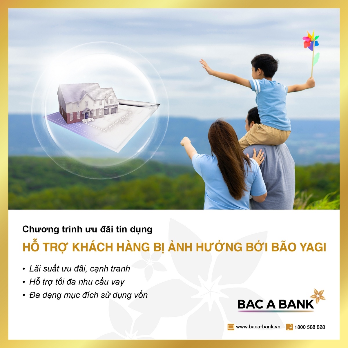 BAC A BANK giảm lãi vay, đồng hành cùng khách hàng chịu ảnh hưởng bởi bão Yagi