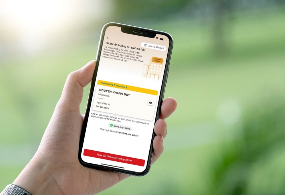 PVcomBank triển khai thành công dịch vụ liên kết tài khoản nhận chi trả an sinh xã hội trên ứng dụng VNeID