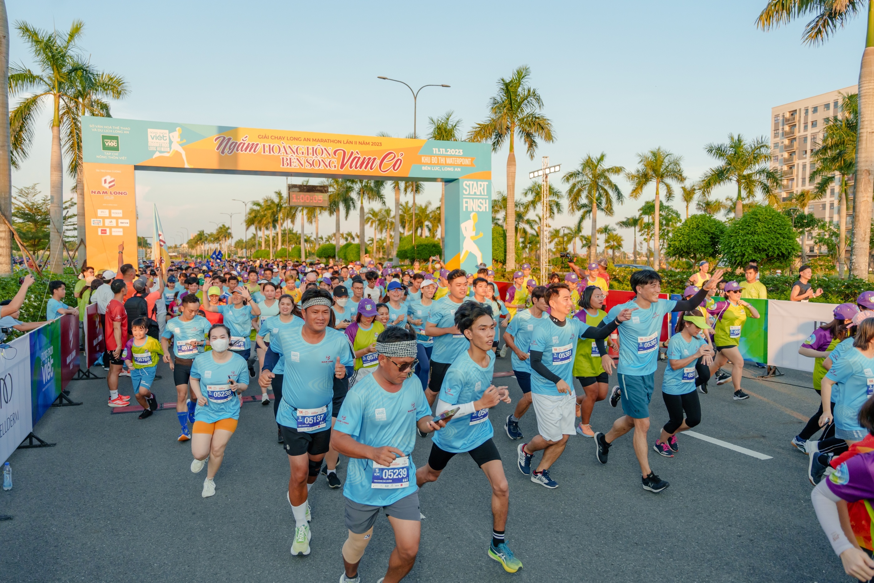 Hơn 2.000 vận động viên tham gia giải chạy Long An Marathon 2023 tổ chức tại khu đô thị Waterpoint