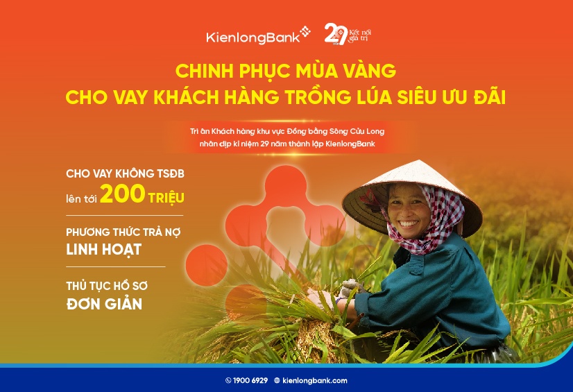 Trợ lực tín dụng, KienlongBank dành nhiều ưu đãi cho bà con trồng lúa