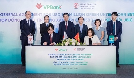 VPBank ký kết gói vay 150 triệu USD tài trợ dự án năng lượng sạch với JBIC