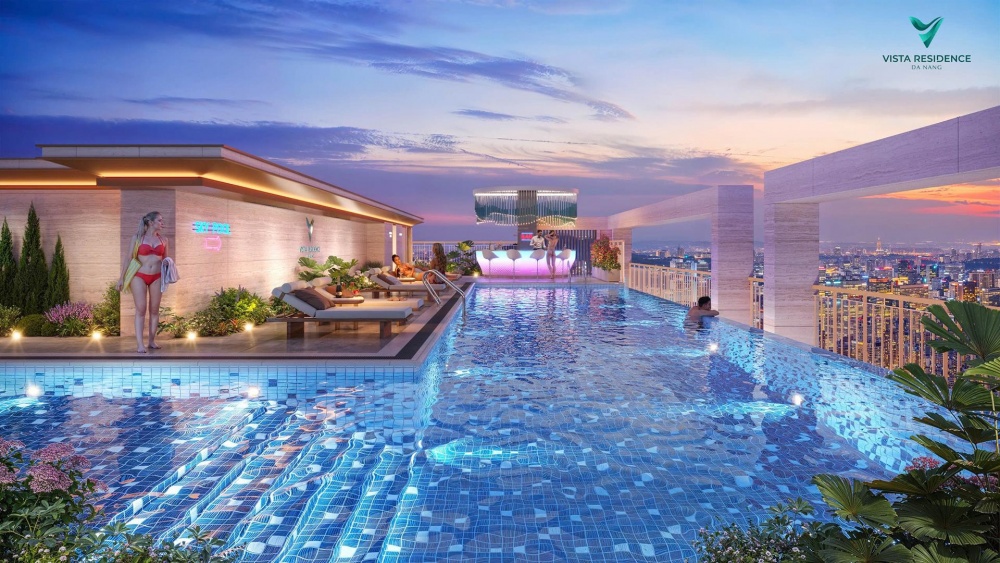 Hồ bơi vô cực hiếm có tại căn hộ cao cấp Vista Residence Danang