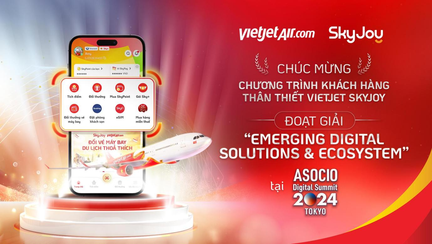 Vietjet SkyJoy nhận giải thưởng ASOCIO DX Award 2024