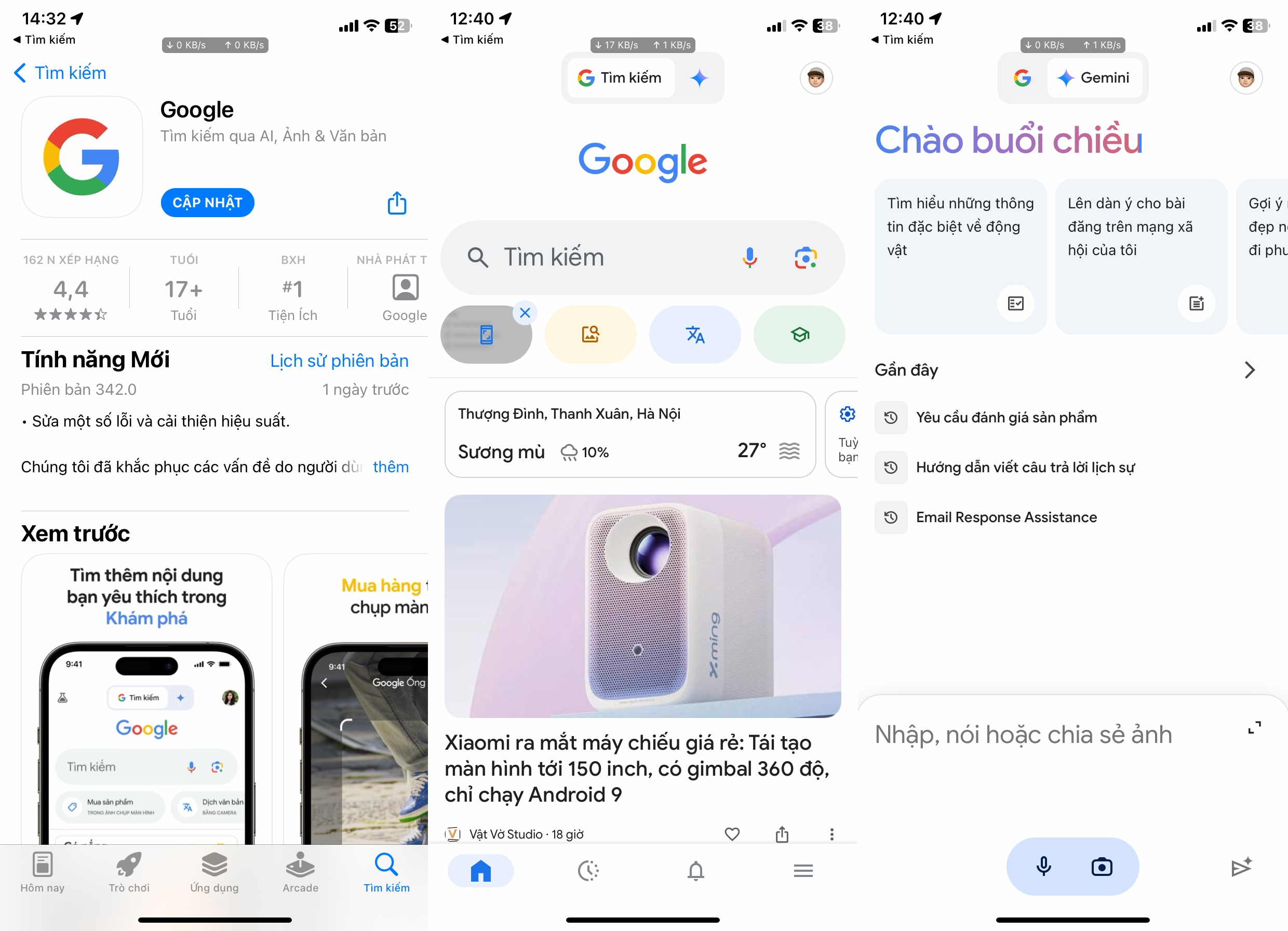 Ứng dụng Google Search trên iPhone sẽ có một tab riêng biệt để người dùng trò chuyện với Gemini