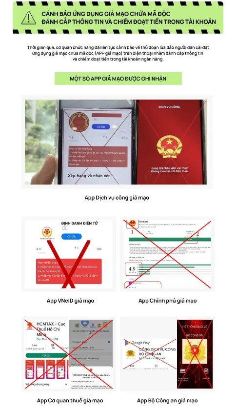 Vietcombank khuyến cáo khách hàng không cài đặt các app giả mạo có chứa mã độc