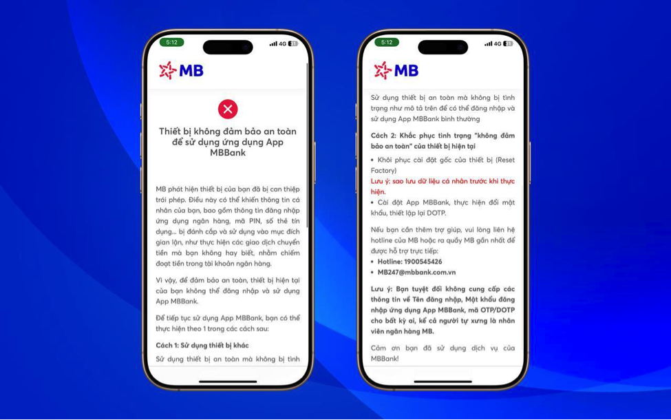 66 tỷ đồng được App MBBank bảo vệ nhờ tính năng phát hiện phần mềm độc hại