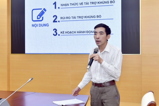 Thượng tá Đàm Văn Minh – Đại diện Cục An ninh nội địa, Bộ Công an phát biểu tại Hội nghị