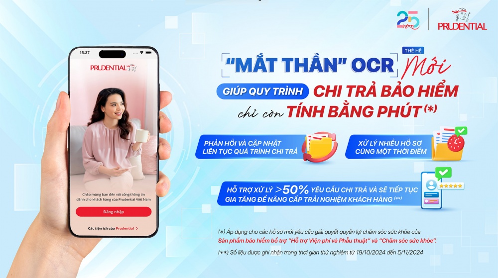 Quy trình chi trả bảo hiểm của Prudential chỉ còn tính bằng phút sau khi ứng dụng công nghệ OCR thế hệ mới